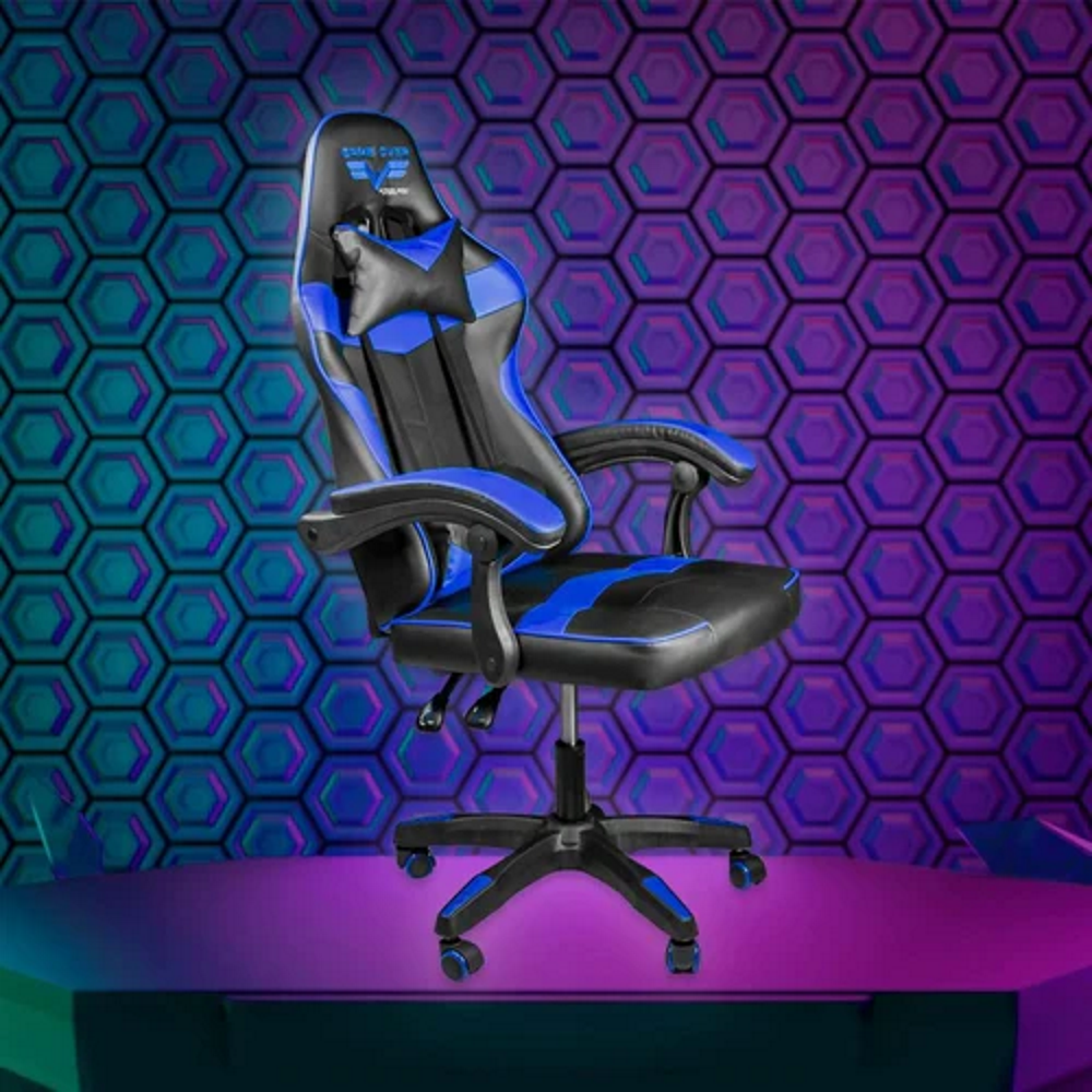 Foto 5 pulgar | Silla Gamer Steelpro Rocket color Negro y Azul Ergonómica