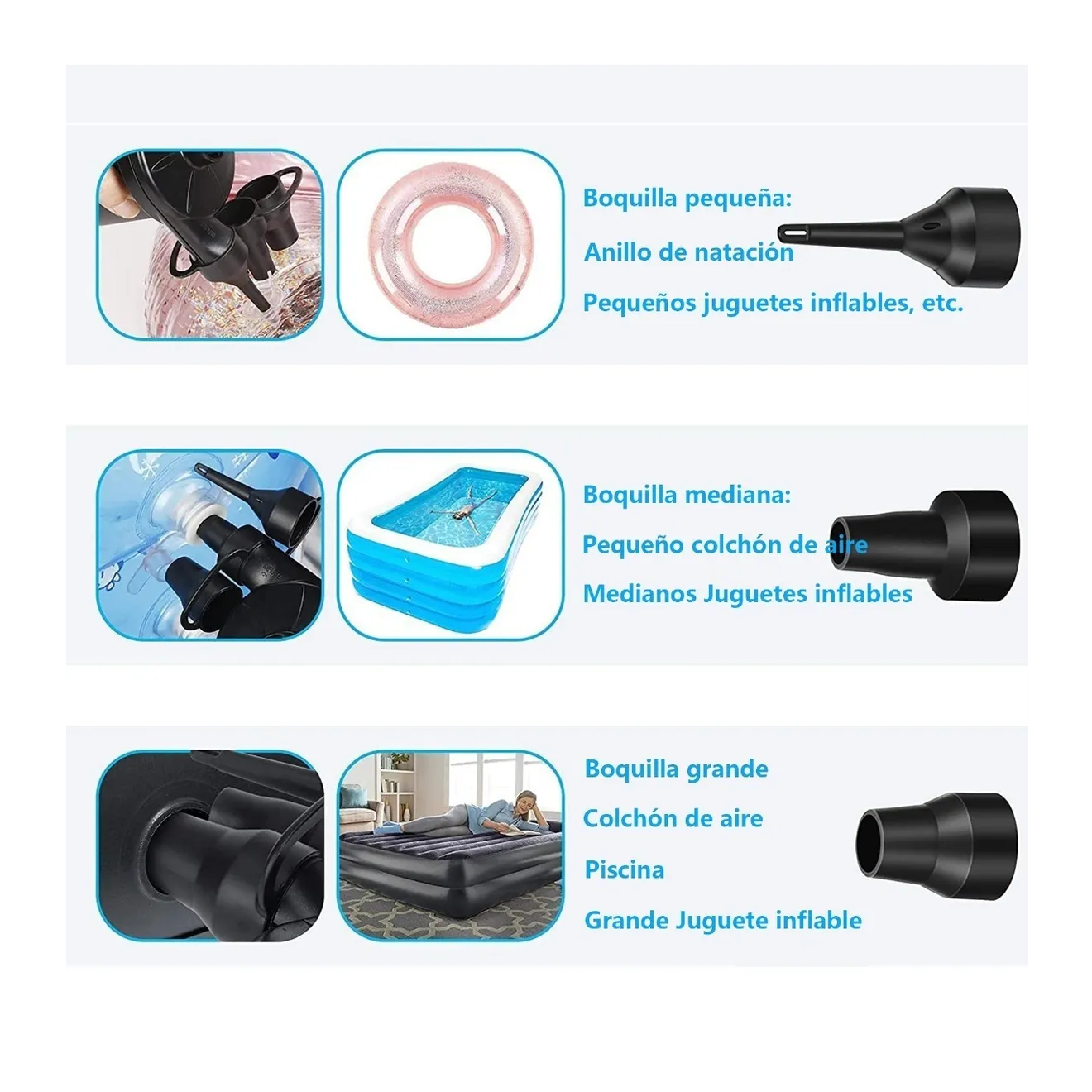 Foto 3 pulgar | Inflador Eléctrico Para Colchones Y Piscinas Inflables Eo Safe Imports ESI-235 Negro