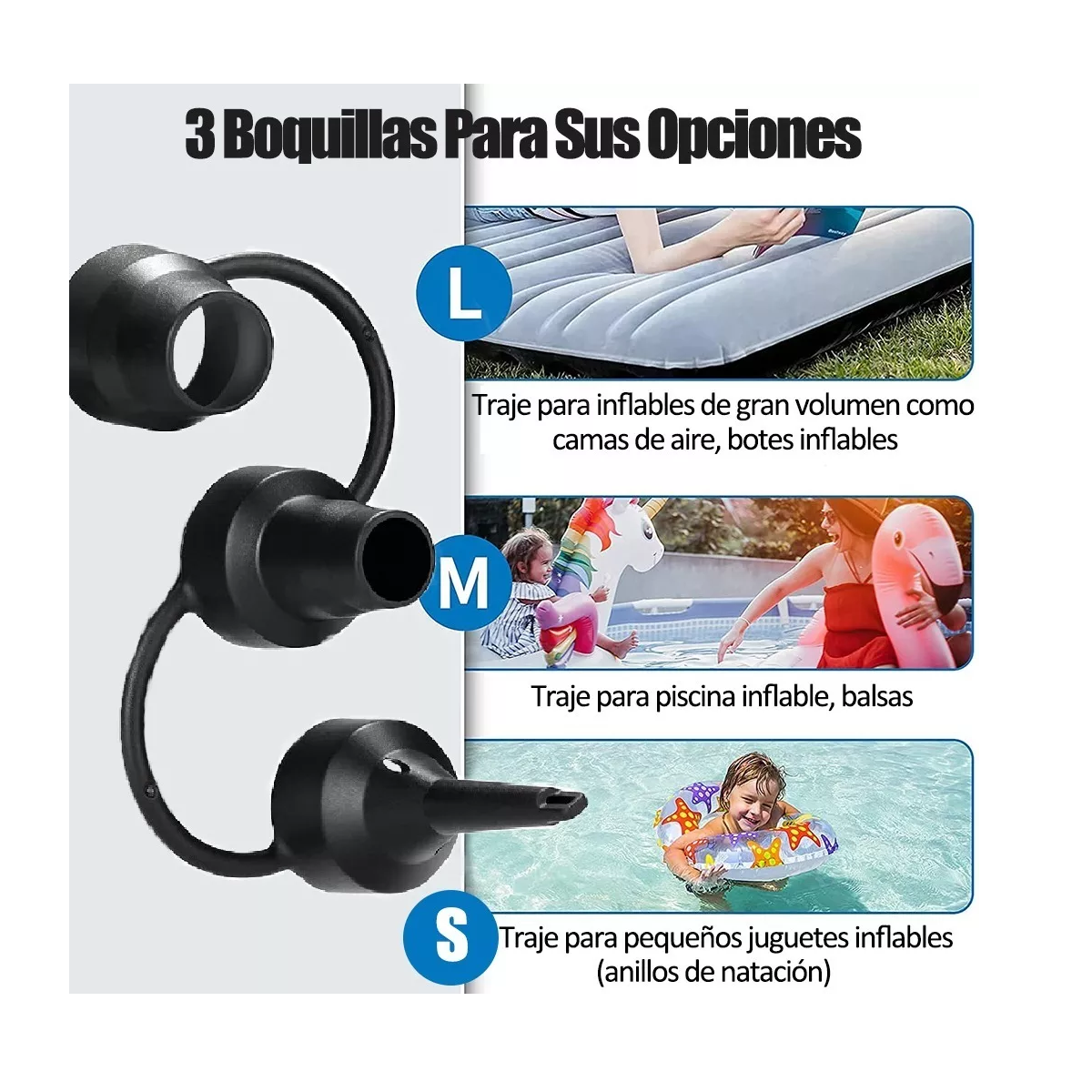 Foto 4 pulgar | Bomba De Aire Eléctrica Para Colchones Y Piscinas Inflables Eo Safe Imports Esi-10584 Negro