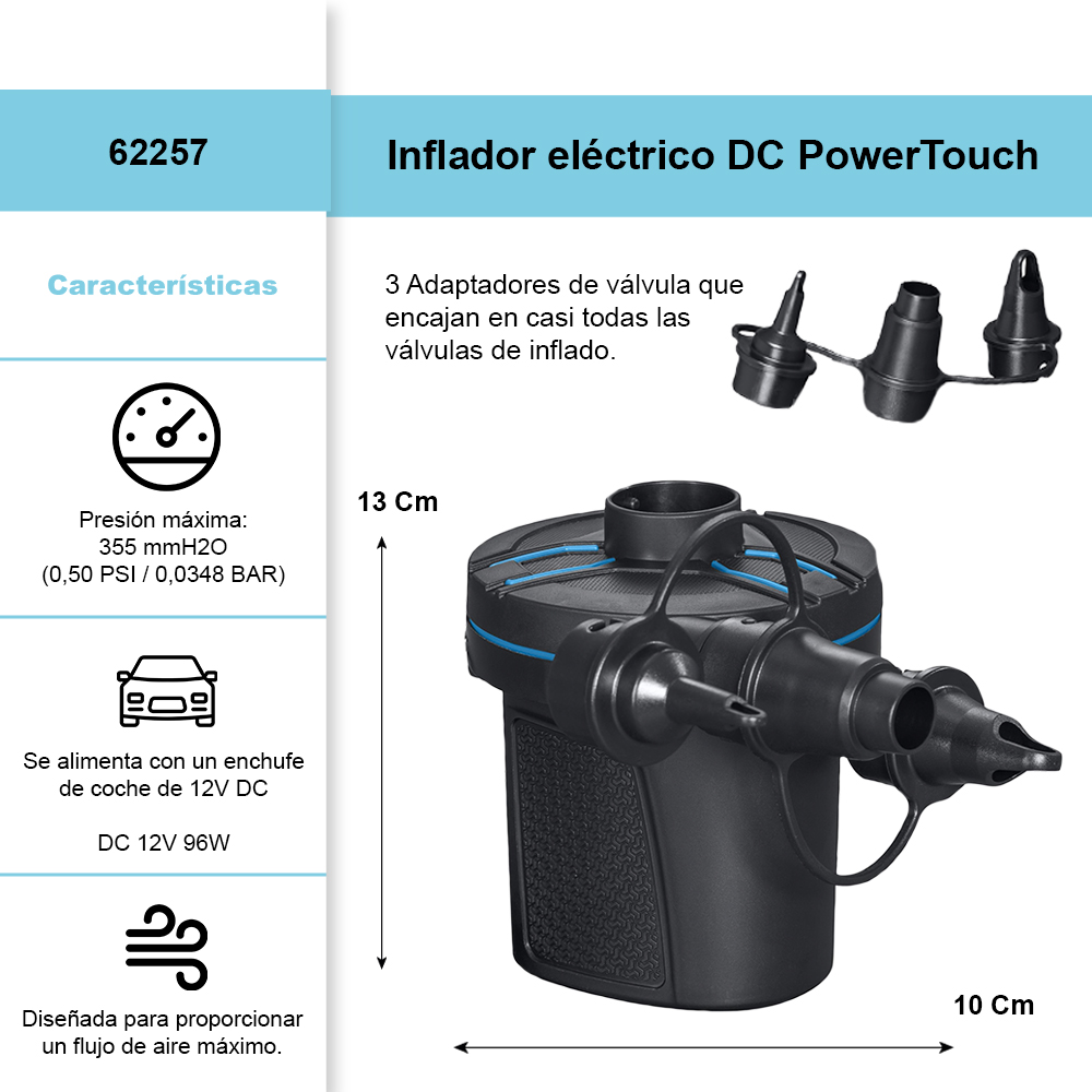 Foto 3 pulgar | Bomba Eléctrica Powertouch Adaptador Para Auto 62257 Bestway