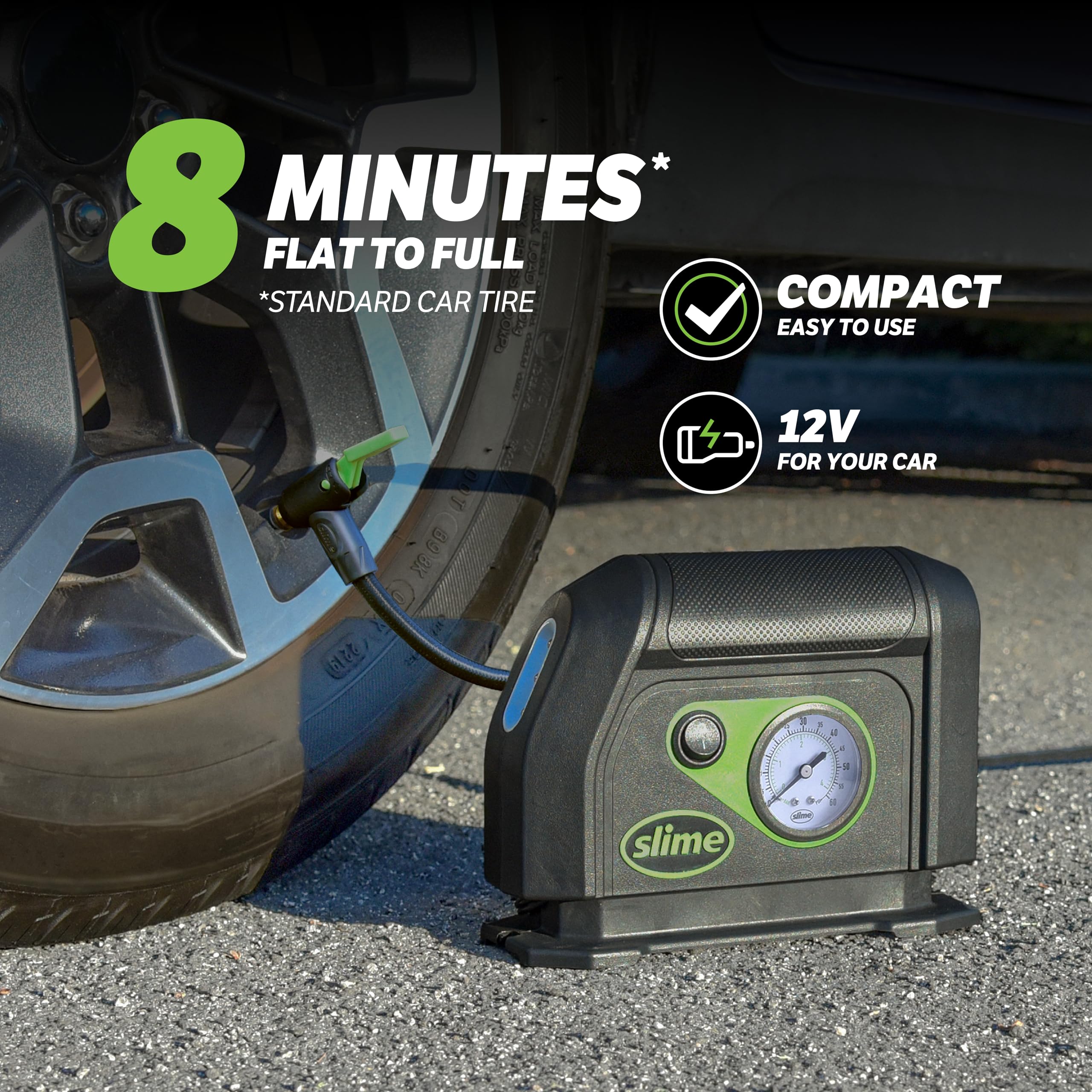 Foto 3 pulgar | Compresor De Aire Portátil Tire Inflator Slime 40050 De 12 V - Venta Internacional.