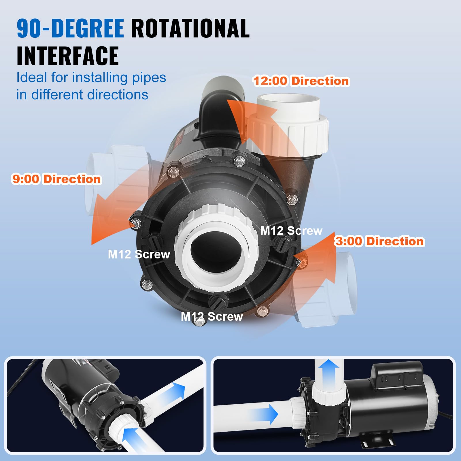 Foto 5 | Bomba Spa Vevor De 2 Velocidades, 3 Hp, 200 M³/h, 220 V, Para Bañera De Hidromasaje - Venta Internacional.