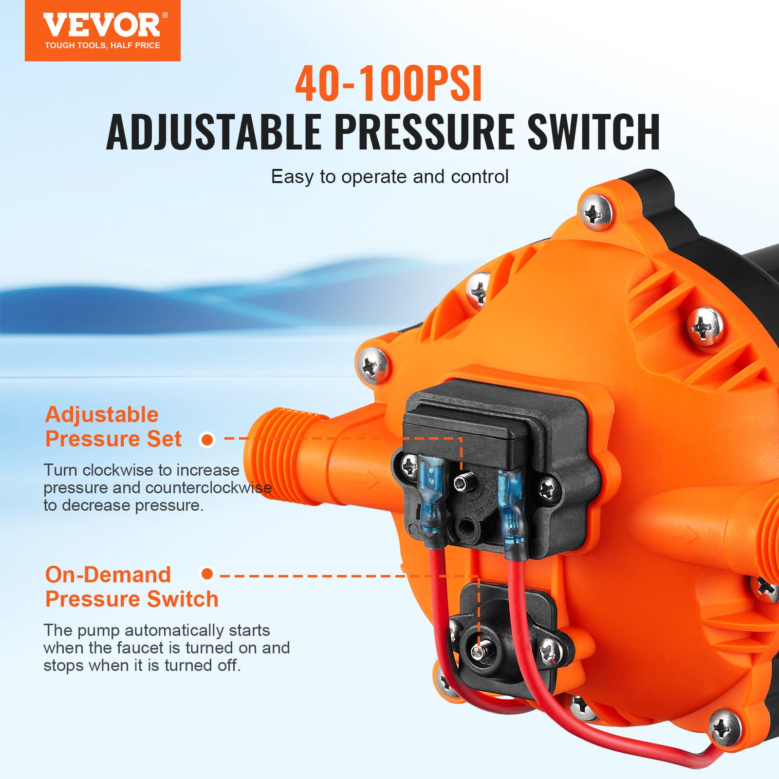 Foto 4 pulgar | Bomba De Diafragma De Agua Vevor 12v Dc 21 Lpm 4.8 Bar Self-primin - Venta Internacional.
