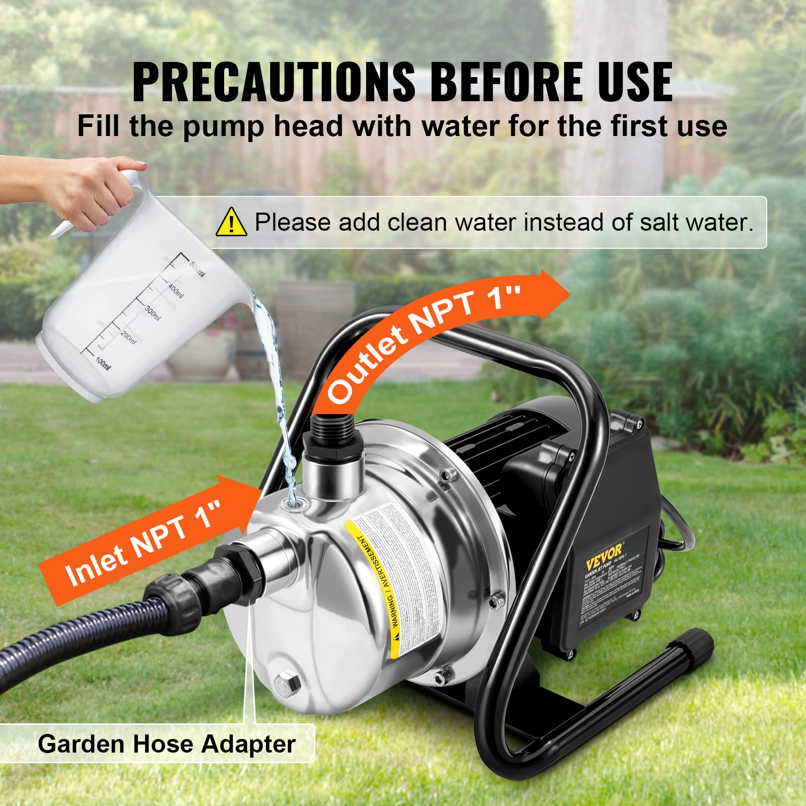 Foto 6 | Bomba Portátil Para Pozos Poco Profundos Vevor 1.5 Hp 1200 Gph 115v - Venta Internacional.