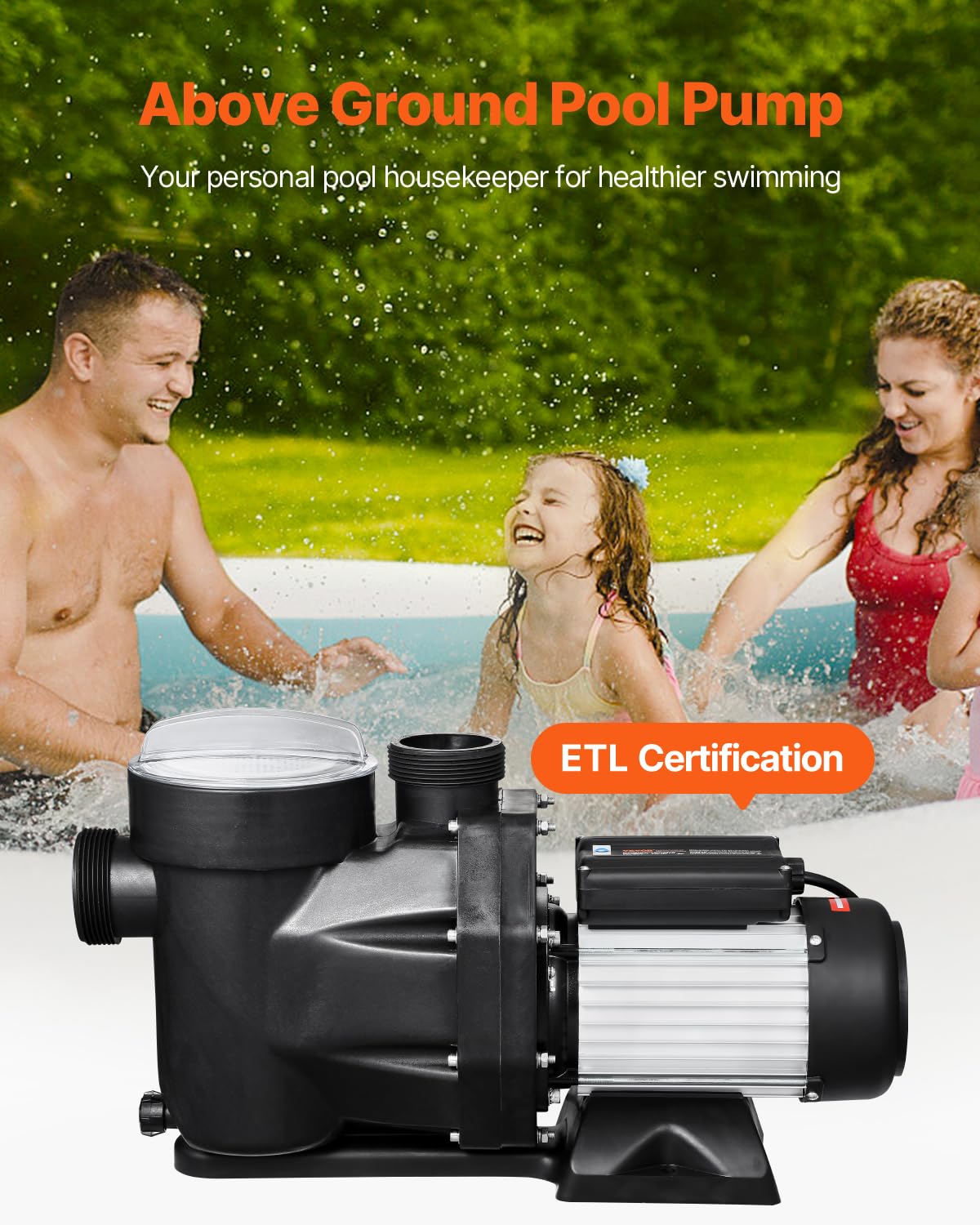 Foto 3 pulgar | Bomba Para Piscina Vevor In/abog Suelo De 1,5 Hp, Autocebante, 460 Lpm - Venta Internacional.