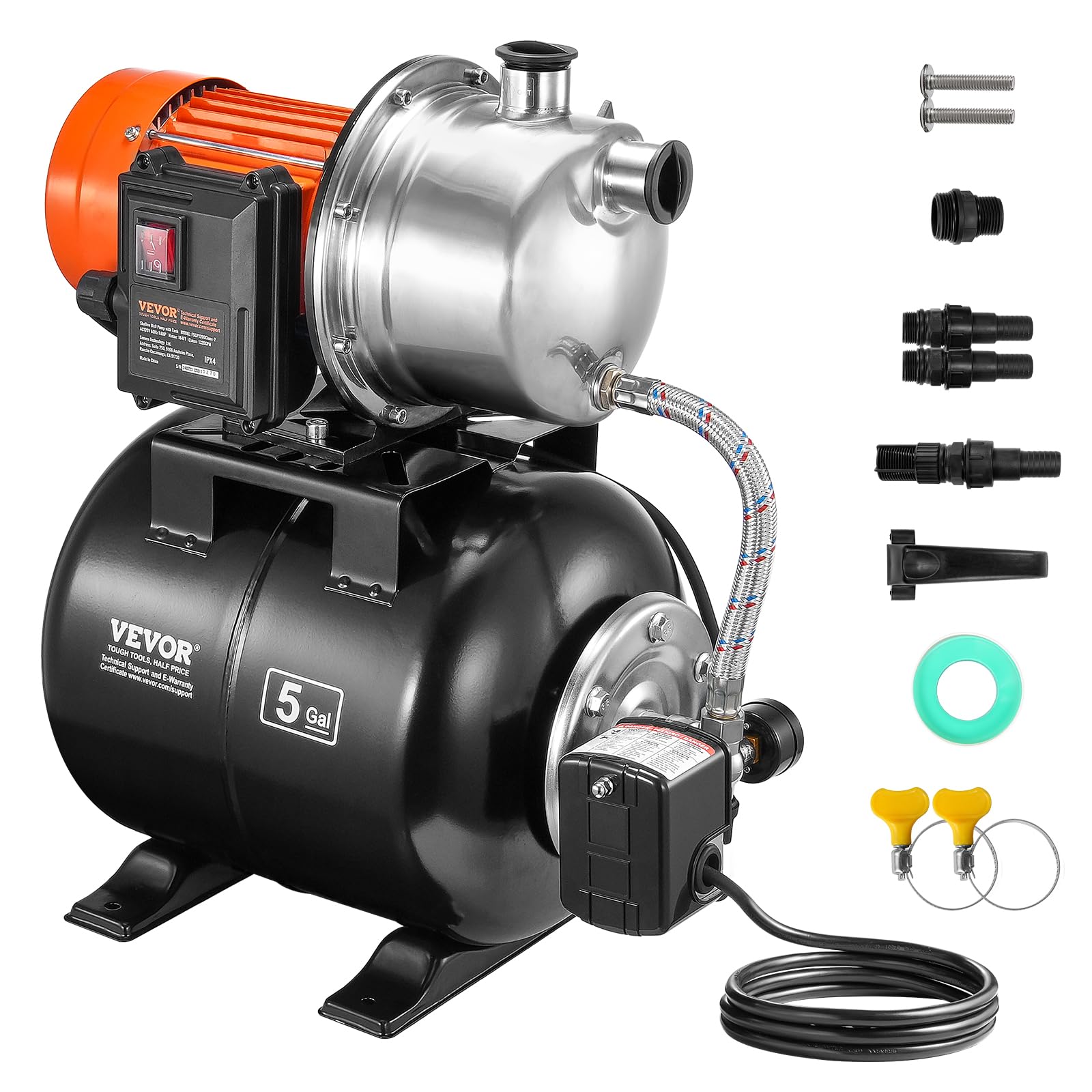 Foto 1 | Bomba Para Pozos Poco Profundos Vevor 1.6 Hp 1320 Gph Con Tanque De Presión - Venta Internacional.