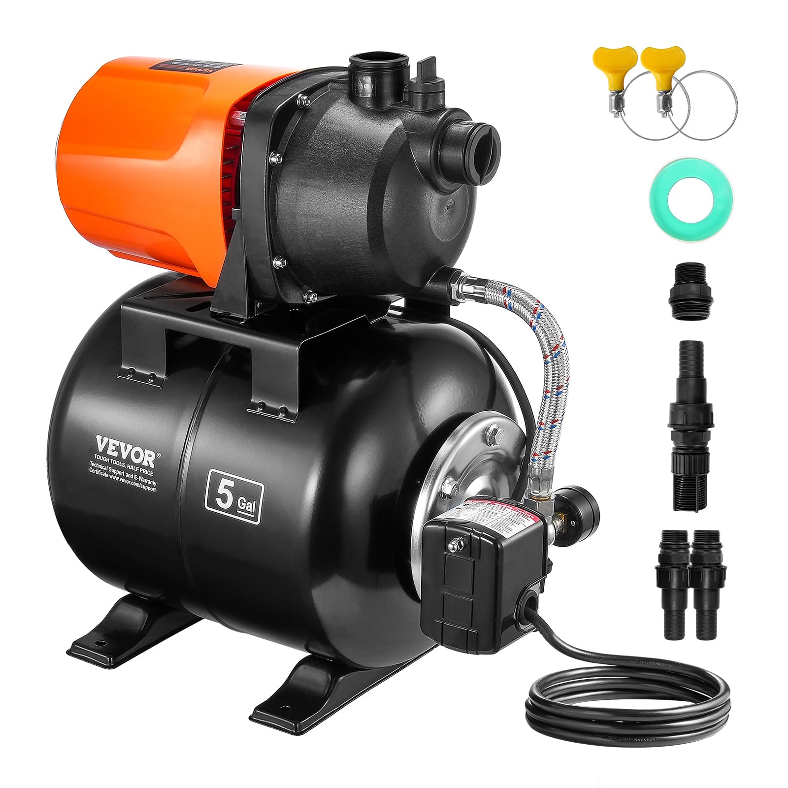 Foto 1 | Bomba Para Pozos Poco Profundos Vevor 1 Hp Con Tanque De Presión 3700 L/h - Venta Internacional.