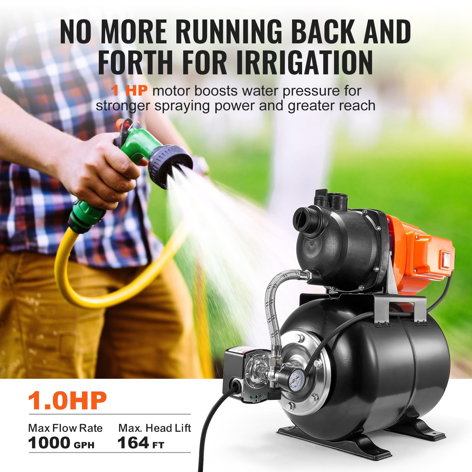 Foto 3 | Bomba Para Pozos Poco Profundos Vevor 1 Hp Con Tanque De Presión 3700 L/h - Venta Internacional.
