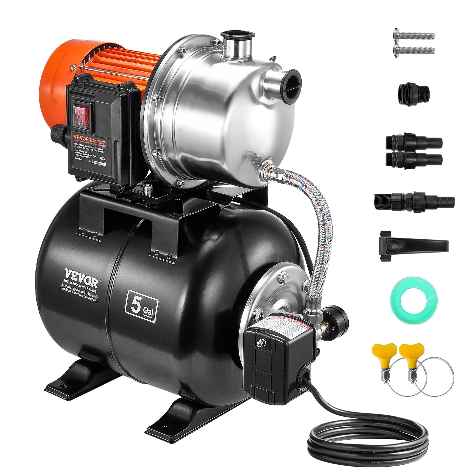 Foto 2 pulgar | Bomba Para Pozos Poco Profundos Vevor 1 Hp 1000 Gph Con Tanque De Presión - Venta Internacional.