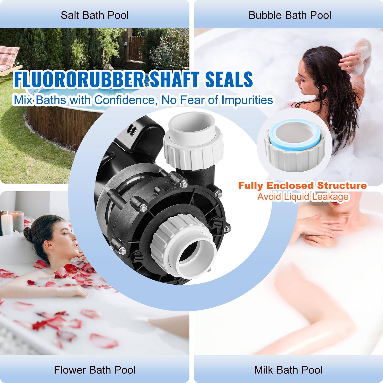 Foto 5 pulgar | Bomba De Spa Vevor Para Bañera De Hidromasaje, 2 Velocidades, 1,5 Hp, 150 Gpm, Ac, 110 V - Venta Internacional.