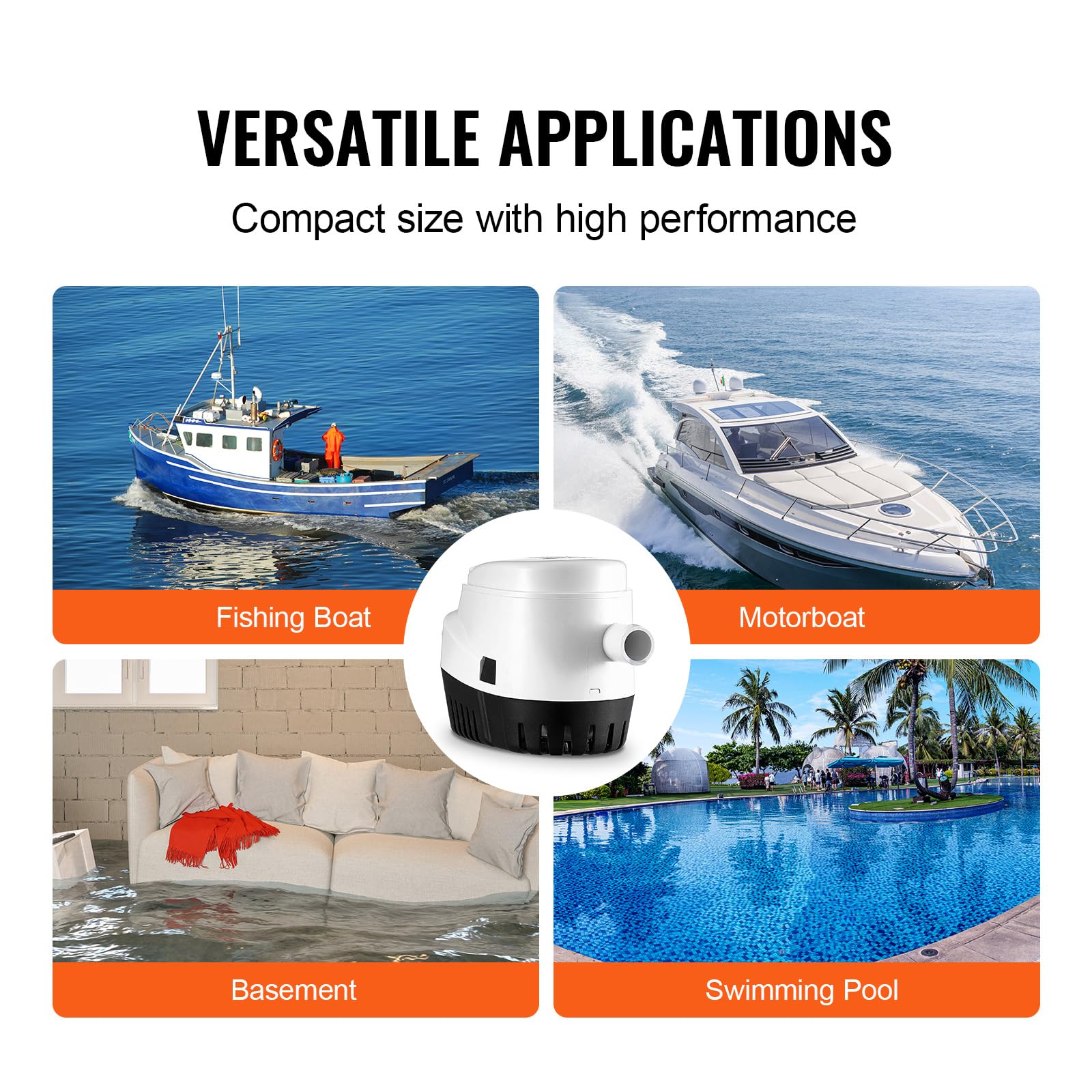 Foto 4 pulgar | Bomba De Achique Vevor 750gph, 12 V, Barco Sumergible Automático - Venta Internacional.