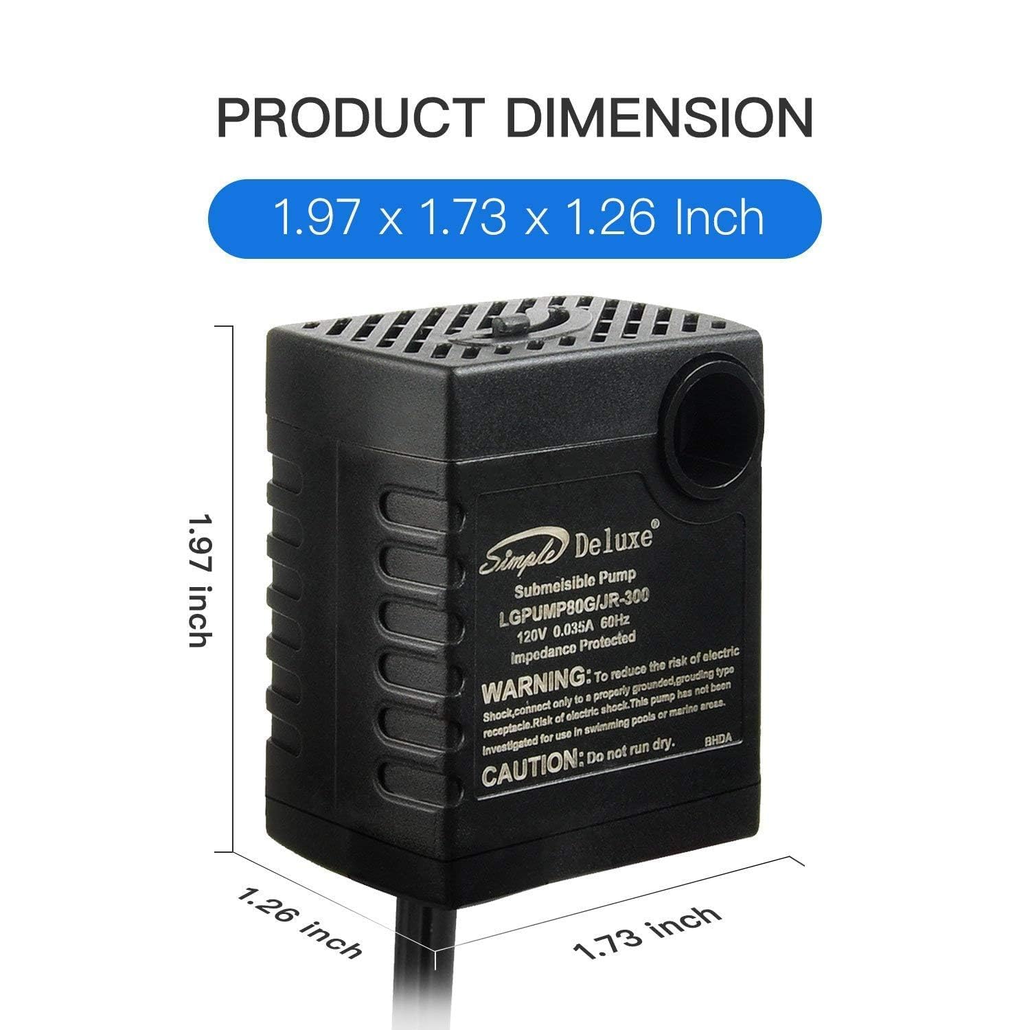 Foto 5 pulgar | Bomba De Agua Simple Deluxe 300l/h (80 Gph) 3.6w Para Acuario - Venta Internacional.