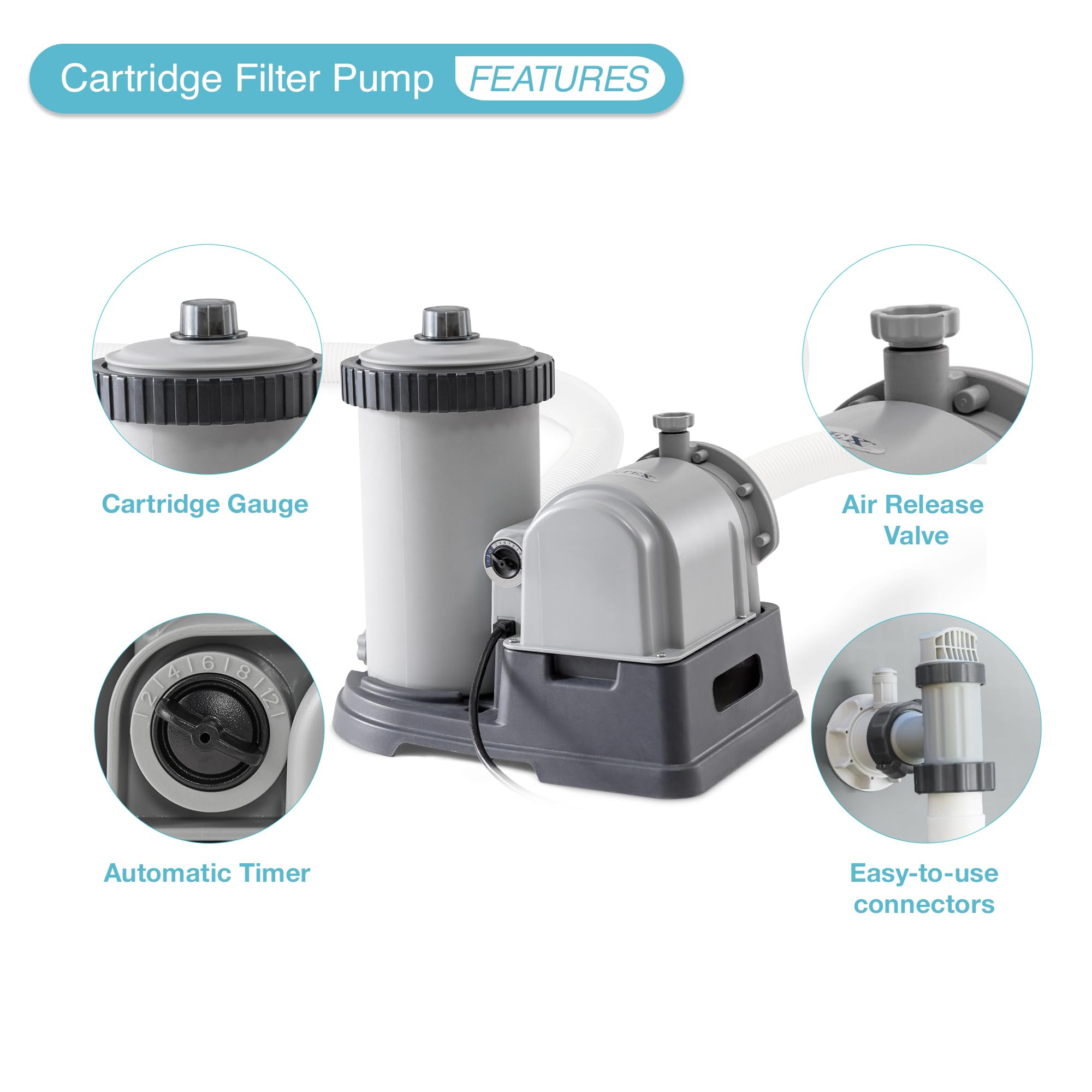 Foto 7 pulgar | Sistema De Bomba Con Filtro De Cartucho Para Piscinas Intex 2500l/h - Venta Internacional.