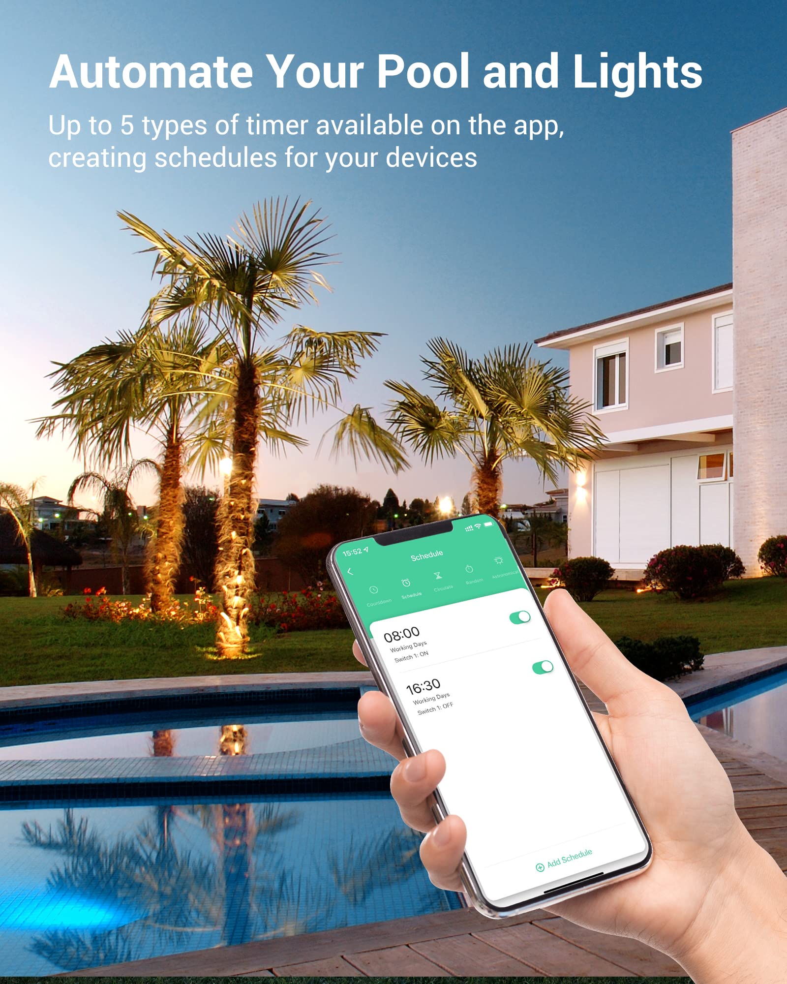 Foto 4 | Temporizador Para Piscina Dewenwils, Wifi, 40 A, 120-277 V, 2 Hp Con Alexa - Venta Internacional.