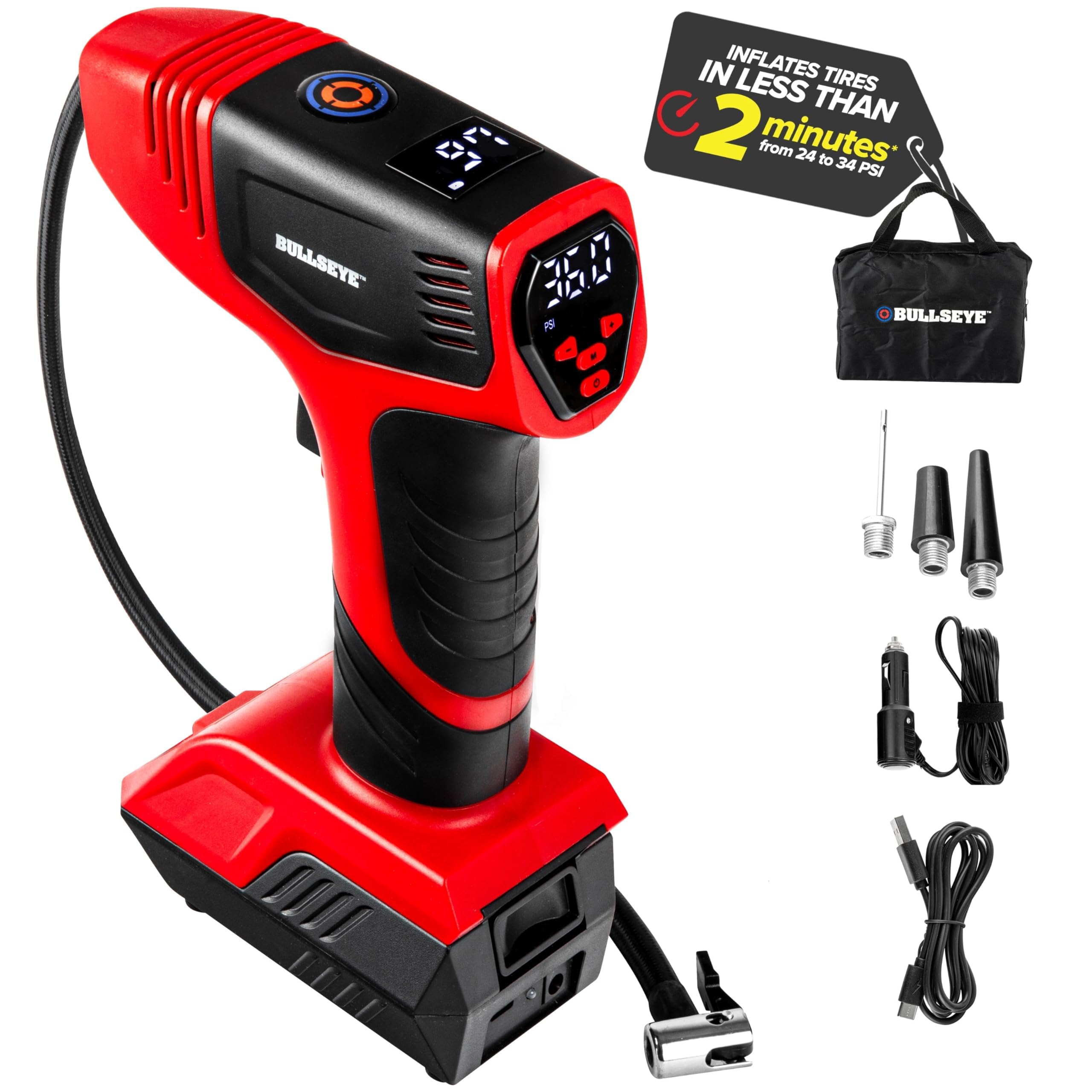 Foto 2 pulgar | Inflador De Neumáticos Bullseye Pro Con Manómetro 150 Psi - Venta Internacional.