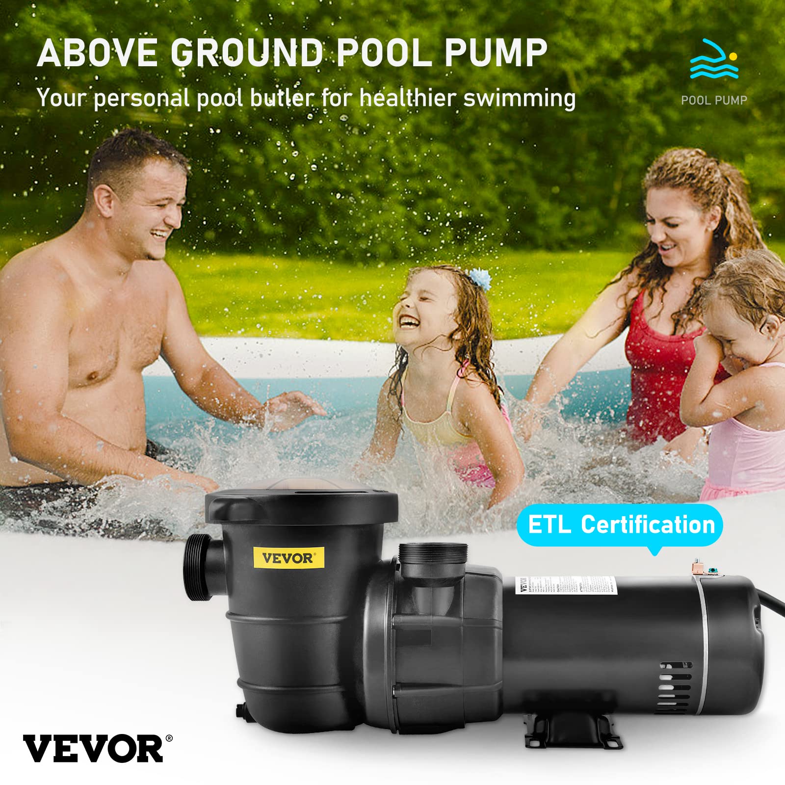 Foto 2 | Bomba De Piscina Vevor 1.5hp 115v 1100w 5280l/h Para Superficie - Venta Internacional.