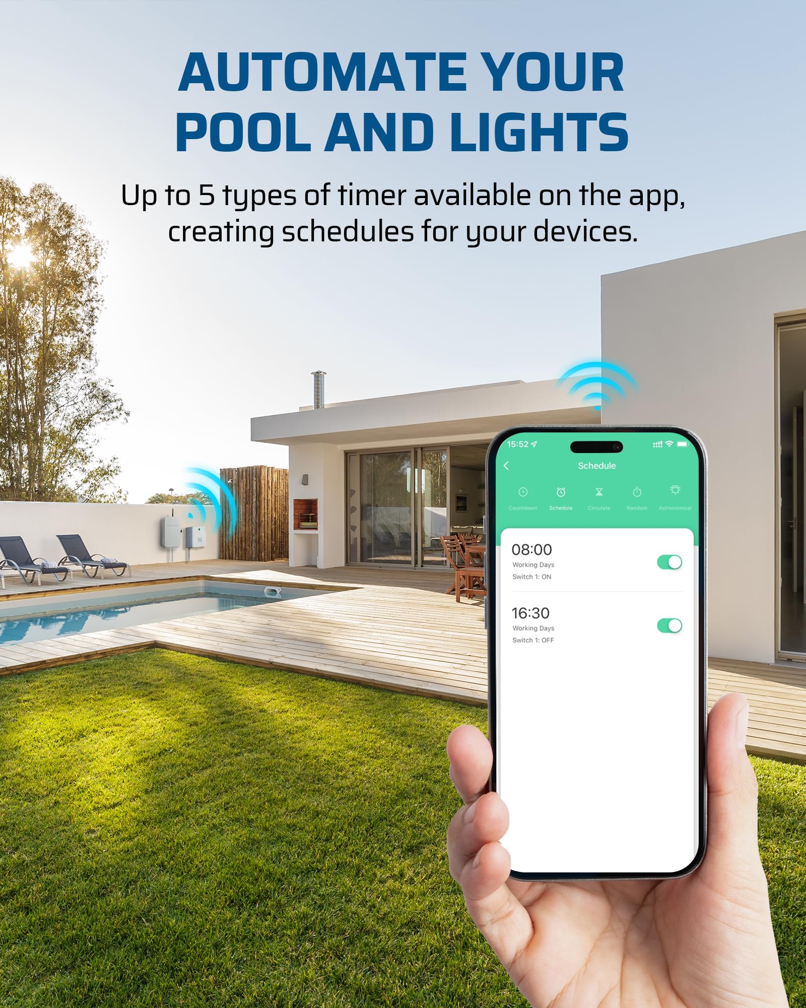 Foto 7 pulgar | Temporizador Para Bomba De Piscina Dewenwils Outdoor Smart Wifi 40a 240vac 3hp - Venta Internacional.