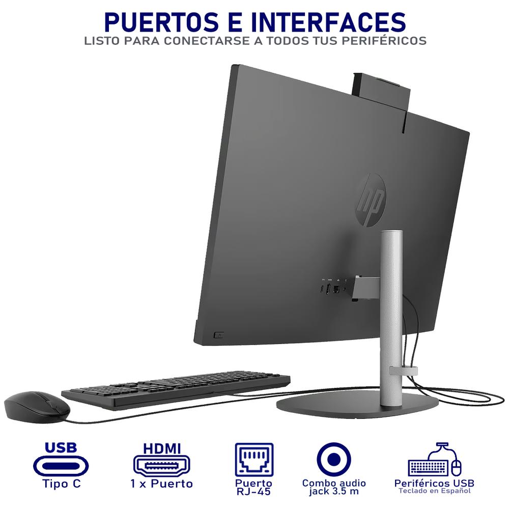 Foto 5 pulgar | Computadora All In One Hp Pro 245 G10 Nt Amd Ryzen 5 7520u 8gb Ram 256gb Ssd 23.8'' Windows 11 Home Teclado En Es