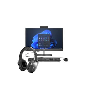 Foto 1 | Combo Computadora Aio HP 245 G10 AMD Ryzen 5-750U 8GB 512GB SSD FHD W11H Negro + Audífonos Bluetooth