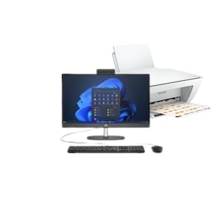 Foto 1 | Combo Computadora AIO HP 245 G10 AMD Ryzen 5-750U 8GB 512GB SSD FHD W11H Negro + Impresora HP
