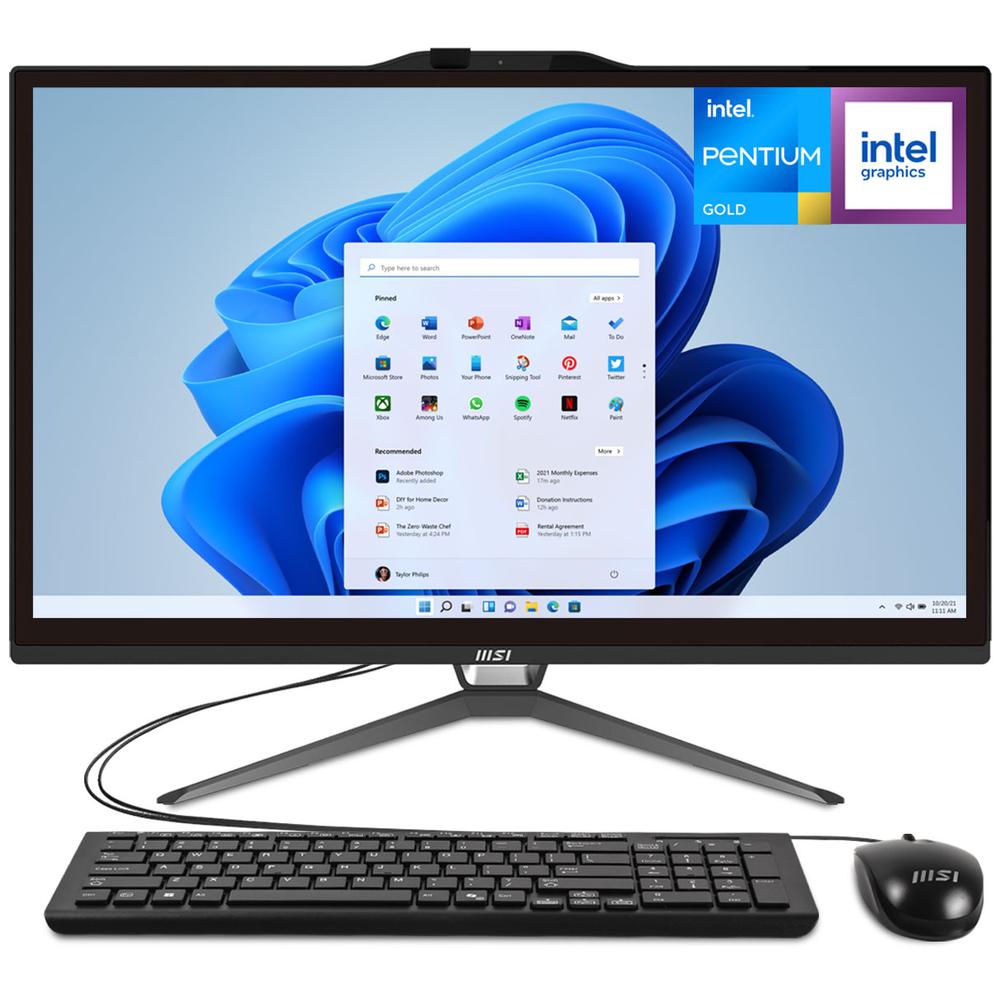 Foto 2 pulgar | All In One Msi Pro Ap222t 13m-068us Pentium Gold G7400 12gb 128gb Ssd 21.5'' Fhd Touch Screen Usb-c Teclado Mouse