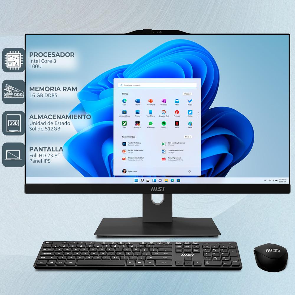 Foto 3 pulgar | All In One Msi Core 3 16gb 512gb M.2 23.8 Fhd Touch W11h