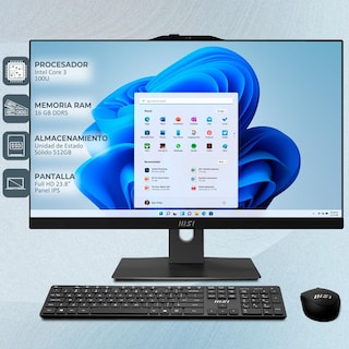 Foto 2 | All In One Msi Core 3 16gb 512gb M.2 23.8 Fhd Touch W11h