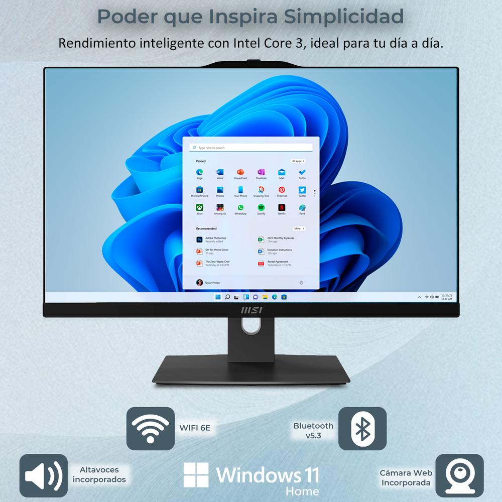 Foto 4 pulgar | All In One Msi Core 3 16gb 512gb M.2 23.8 Fhd Touch W11h