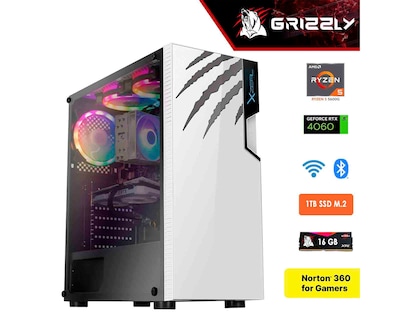 Foto 3 | PC Gamer Grizzly Blanco AMD Ryzen 5 5600g 3.9 GHZ Nvidia Rtx4060 RAM 16 GB SSD M.2 1 TB Wifi BT