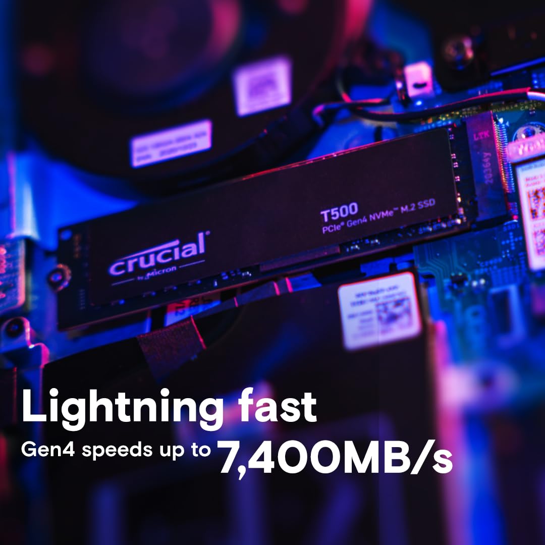 Foto 2 | Ssd Crucial T500 De 2 Tb Gen4 Nvme M.2 Para Juegos Internos - Venta Internacional.