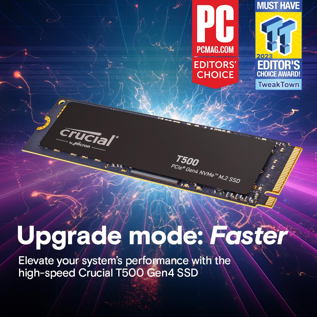 Foto 7 pulgar | Ssd Crucial T500 De 2 Tb Gen4 Nvme M.2 Para Juegos Internos - Venta Internacional.