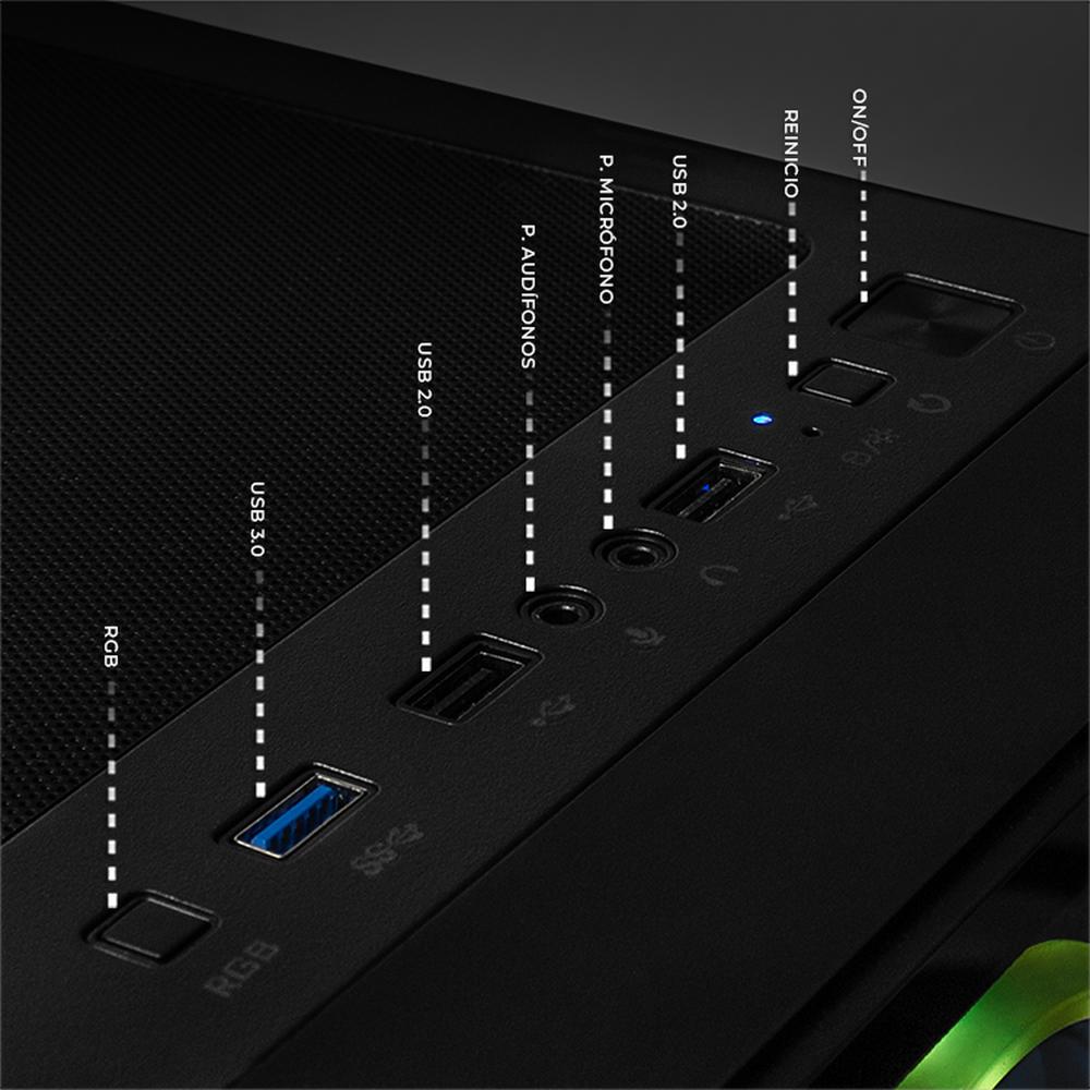 Foto 6 pulgar | Xtreme Pc Gaming Amd Radeon Rx 7600 Intel Core I5 12400f 32gb Ssd 1tb Wifi Dragonfly 2 Black