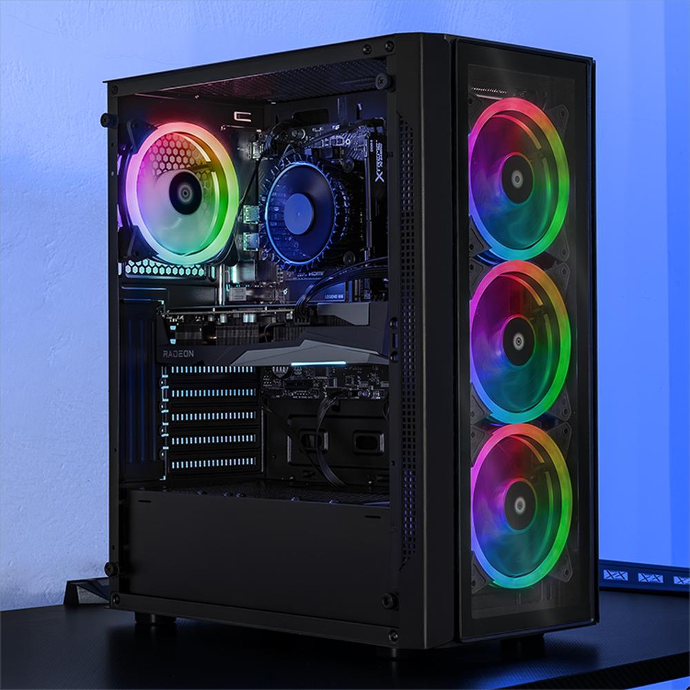 Foto 7 pulgar | Xtreme Pc Gaming Amd Radeon Rx 7600 Intel Core I5 12400f 32gb Ssd 1tb Wifi Dragonfly 2 Black