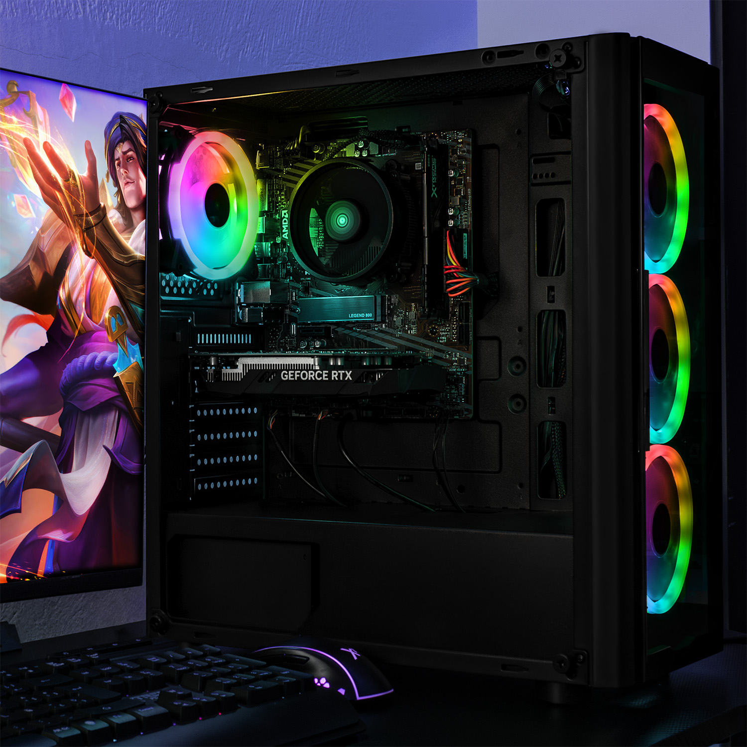 Foto 7 pulgar | Xtreme Pc Gaming Geforce Rtx 3050 Amd Ryzen 5 5500 16gb Ssd 1tb Wifi Black