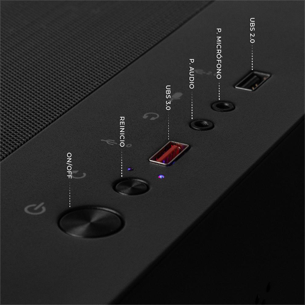 Foto 6 pulgar | Xtreme Pc Gaming Amd Radeon Rx 6600 Ryzen 5 5500 32gb Ssd 1tb Wifi Black