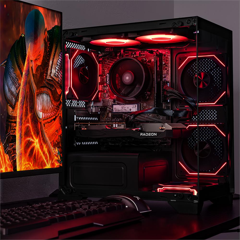 Foto 7 pulgar | Xtreme Pc Gaming Amd Radeon Rx 6600 Ryzen 5 5500 32gb Ssd 1tb Wifi Black