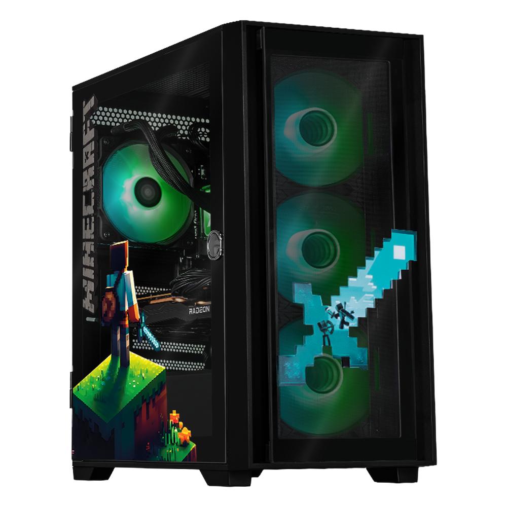 Xtreme Pc Gaming Amd Radeon Rx 7600 Ryzen 7 5700g 32gb Ssd 1tb Sistema Liquido Wifi Minecraft Steve