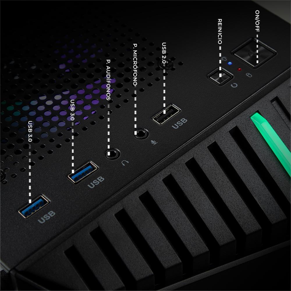 Foto 6 pulgar | Xtreme Pc Gaming Geforce Rtx 5060 Intel Core I7 12700f 32gb Ssd 1tb Wifi Black