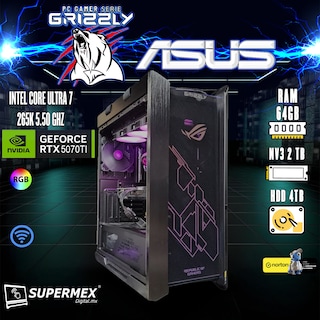 Foto 1 | Pc Gamer Grizzly Asus Edition Intel Core Ultra 7 265k 5.5ghz Rtx5070ti 64gb Nv3 2tb Hdd 4tb Wifi Bt Pg-intel080