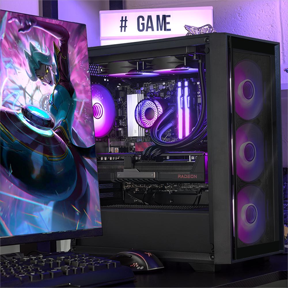 Foto 7 pulgar | Xtreme Pc Gaming Amd Radeon Rx 9070 Xt Ryzen 9 9900x 32gb Ddr5 Ssd 1tb Sistema Liquido Wifi Black