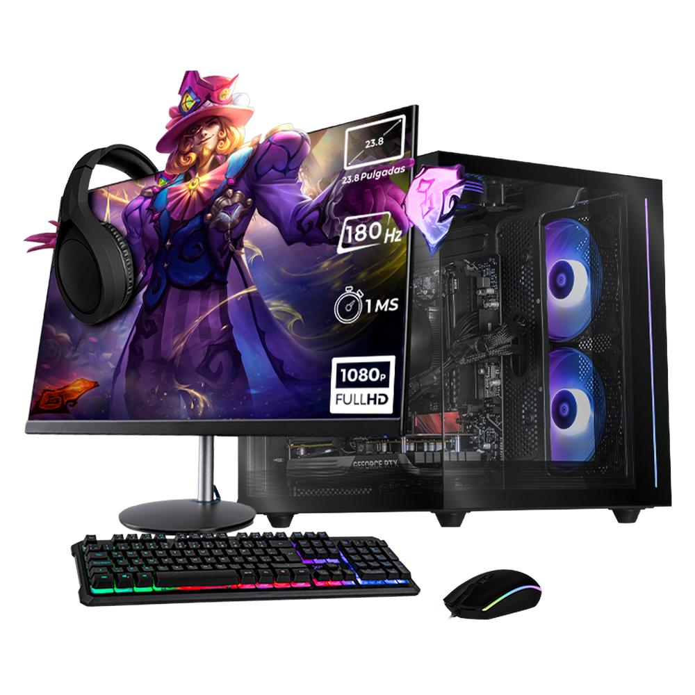 Xtreme Pc Gaming Geforce Rtx 4060 Ryzen 7 5700 32gb Ssd 1tb Monitor 23.8 180hz Wifi Black