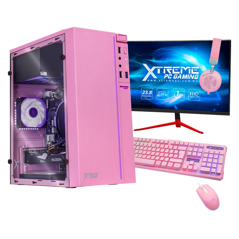 Foto 2 pulgar | Xtreme Pc Gaming Amd Radeon Rx 6500 Xt Ryzen 5 4500 16gb Ssd 250gb 2tb Monitor 23.8 144hz Wifi Pink