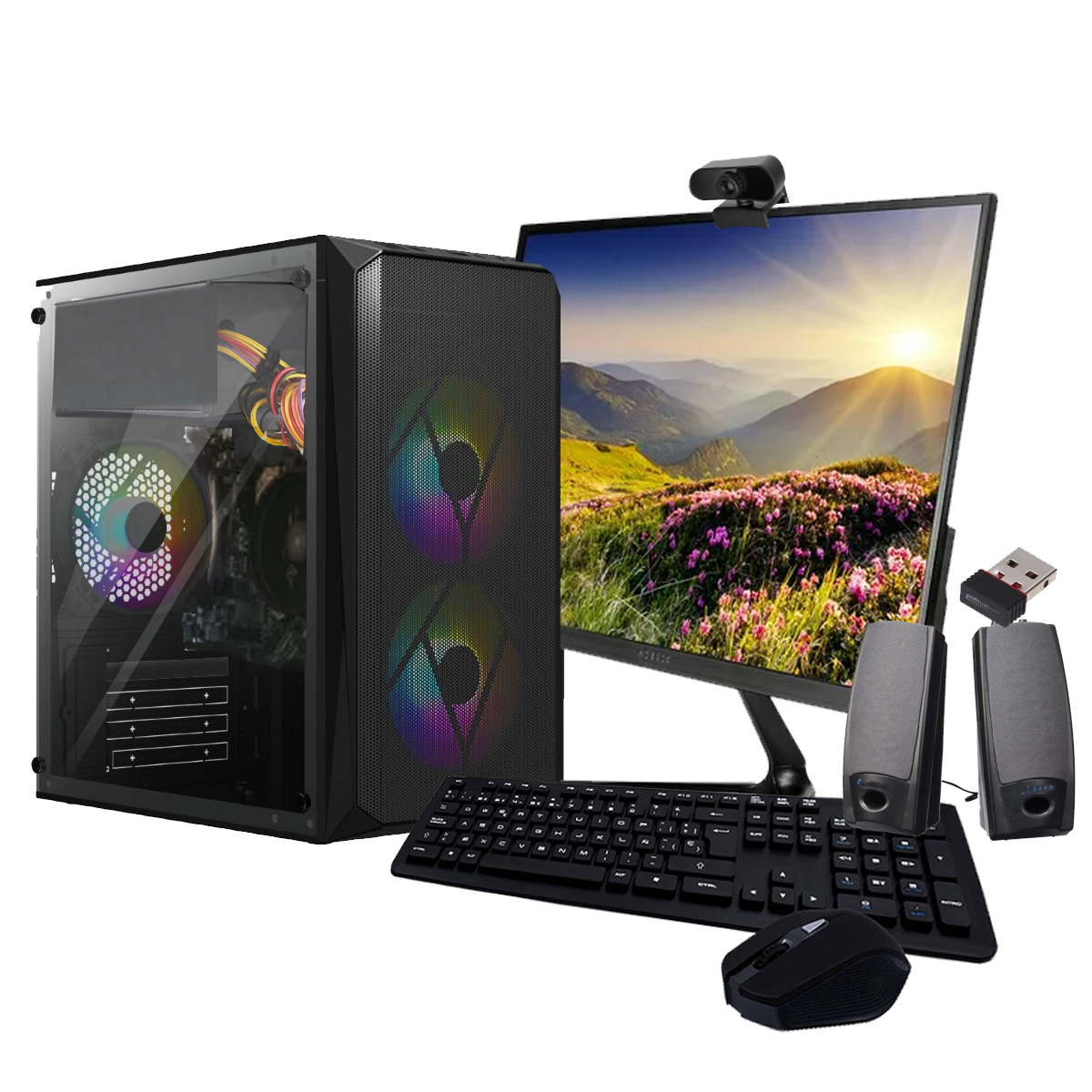 Foto 2 pulgar | PC Computadora Armada AMD Ryzen 7 16gb Ram 960gb Ssd Bocinas Wifi Cam Web y Monitor 21.5'' Full Hd