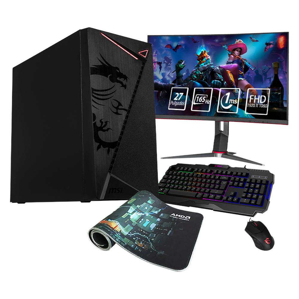 Foto 2 pulgar | Xtreme Pc Gaming Msi Geforce Gtx 1650 Amd Ryzen 5 5500 16 gb Ssd 500 gb 2 tb Monitor Curvo 27 165hz Wif