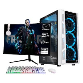 Foto 1 | Xtreme Pc Gaming Amd Radeon Vega Renoir Ryzen 7 5700g 16gb Ssd 500gb Monitor Curvo 23.8 Wifi Blanco