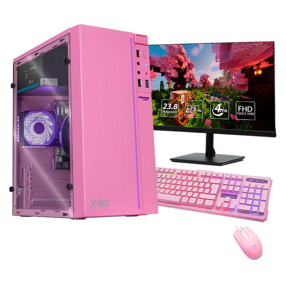 Foto 2 pulgar | Xtreme Pc Gaming Amd Radeon Vega Renoir Ryzen 5 5600gt 16gb Ssd 500gb Monitor 23.8 Wifi Rosa