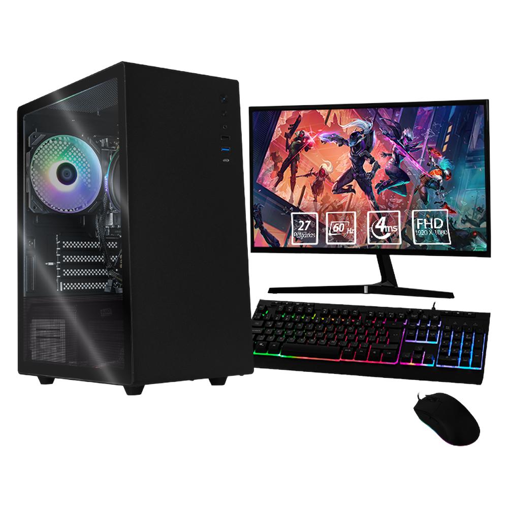 Foto 2 pulgar | Xtreme Pc Gaming Amd Radeon Vega 7 Ryzen 7 5700g 16gb Ssd 500gb Monitor Curvo 27 Wifi Black