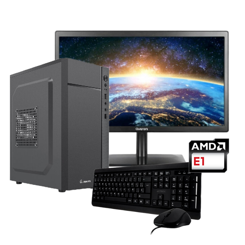 Pc Escritorio Escolar Oficina Color Negro Amd Dual Core 8gb Ram Ssd 240gb Monitor 19.5'' Wifi Pc-amddual-8g