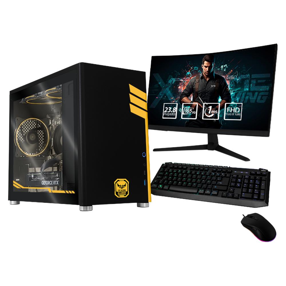Foto 2 pulgar | Xtreme Pc Gaming Asus Tuf Geforce Rtx 4060 Amd Ryzen 5 5500 16gb Ssd 1tb Monitor Curvo 23.8 165hz Teclado Mouse Wifi B