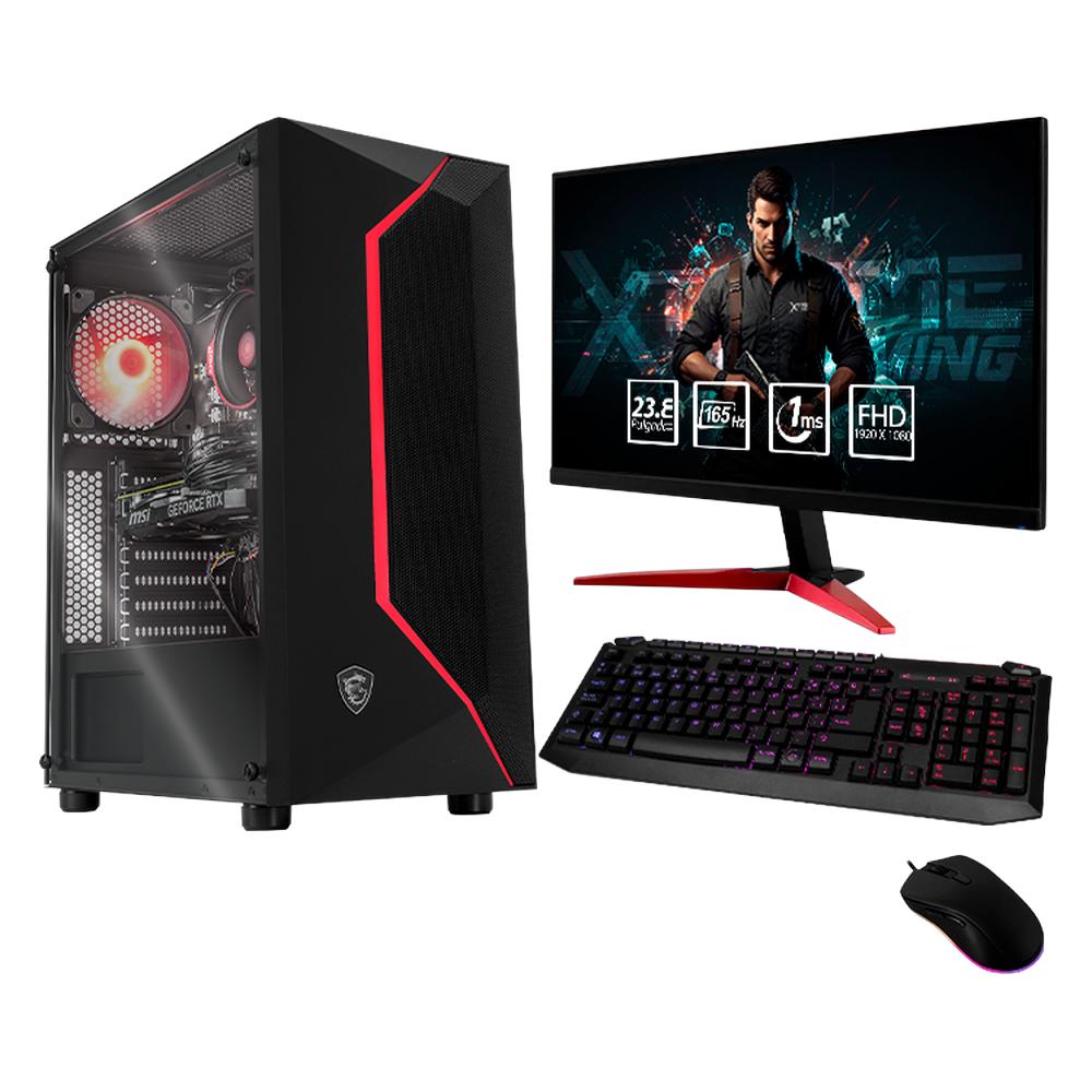 Foto 2 pulgar | Xtreme Pc Gaming Msi Geforce Rtx 4060 Amd Ryzen 5 5500 16gb Ssd 1tb Monitor 23.8 165hz Teclado Mouse Wifi Black